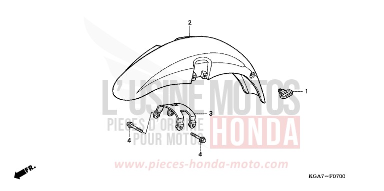 FRONT FENDER for CG125 TITAN ES FORCE SILVER METALLIC (NH411) from 2004